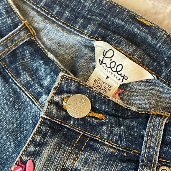 Lily Pulitzer bee/fly Print Jeans Size 8~6D - Picture 4 of 9